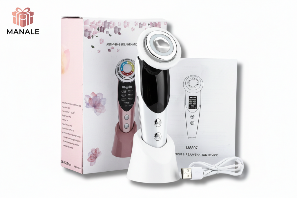 Masajeador Facial ultrasónico 6 en 1 – Rejuvenece, Reafirma e ilumina tu Piel